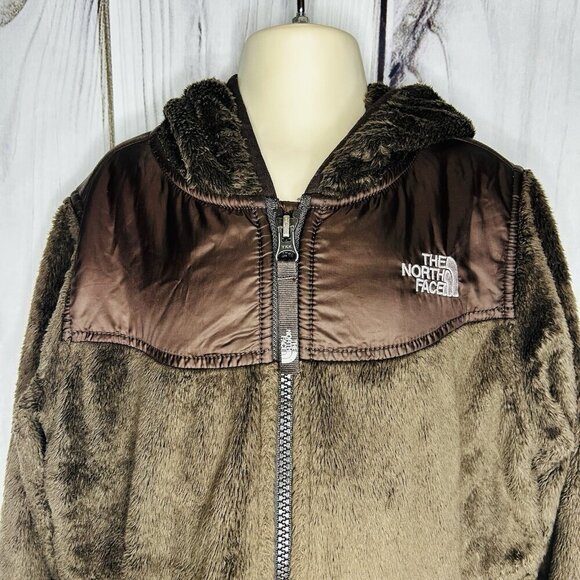 The North Face Denali Jacket Girls Sz S 7-8 Brown Full Zip Fleece Hooded - Picture 2 of 7